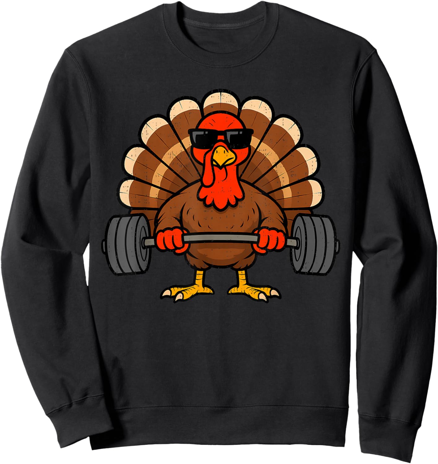 Funny Turkey Gym Workout Thanksgiving Fitness Gymer Men Boys Sweatshirt - Sweatshirt | Black