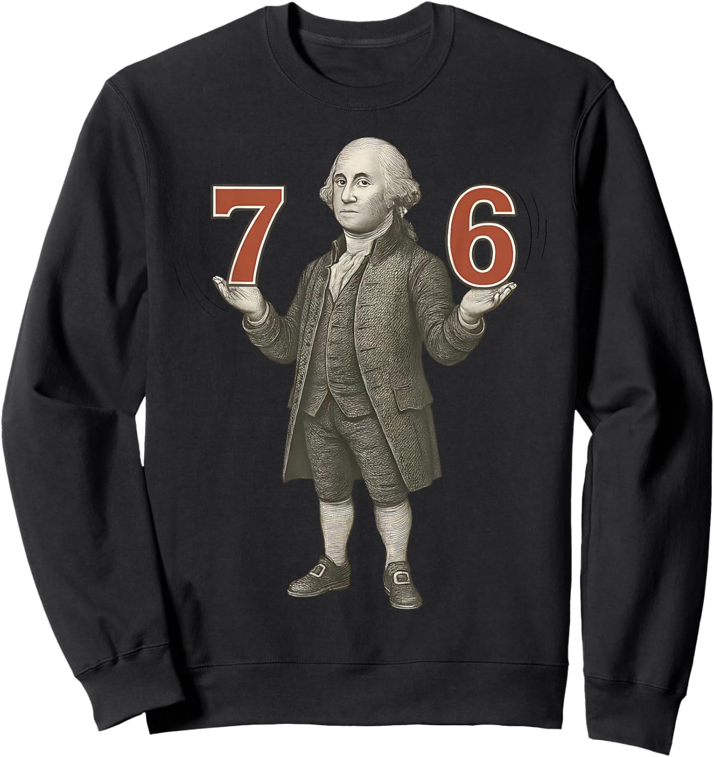 Funny 67 Six Seven Gen Alpha Slang Founding Father Sweatshirt - Sweatshirt | Black