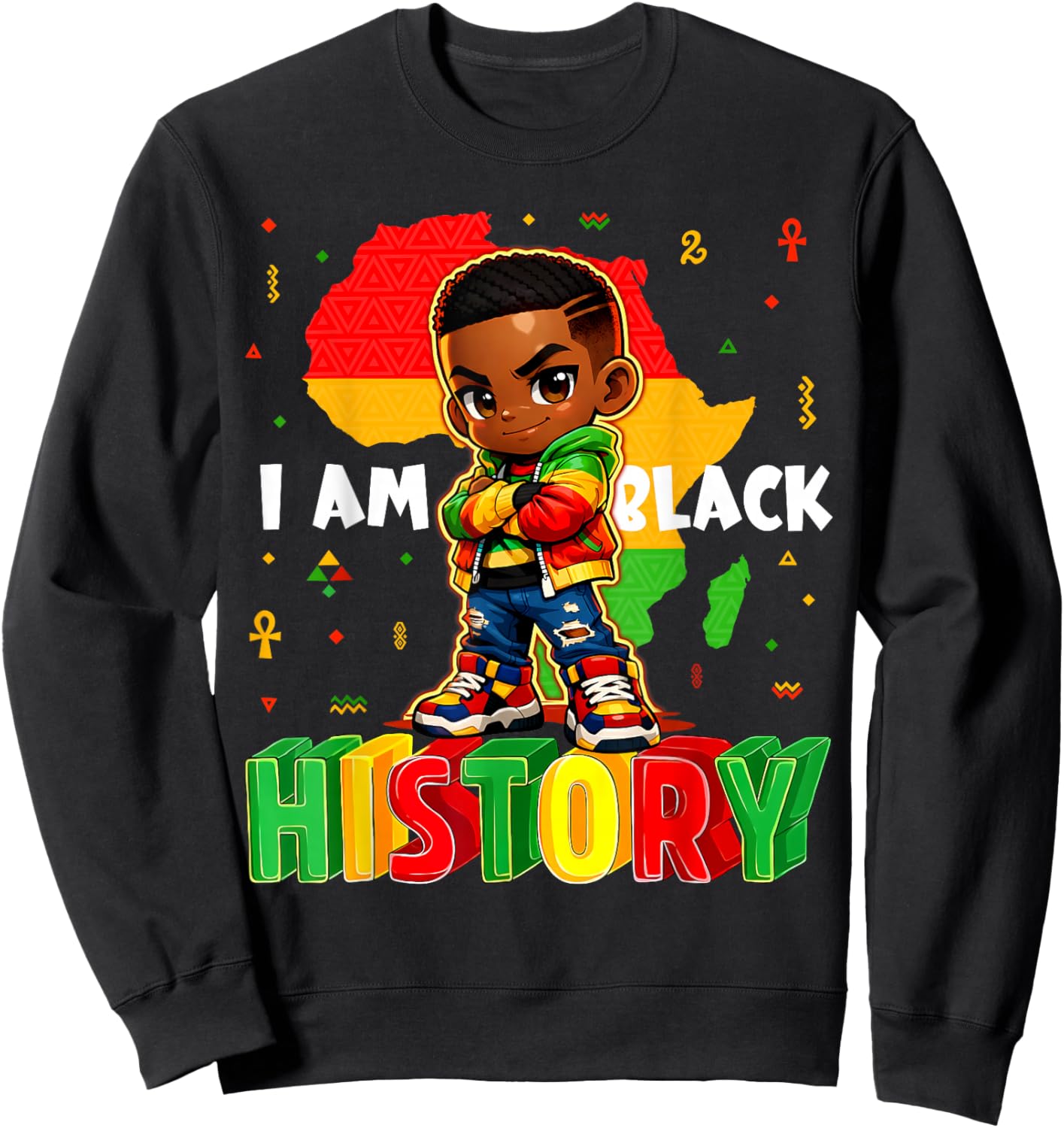 I Am Black History African American Boys Black History Month Sweatshirt - Sweatshirt | Black