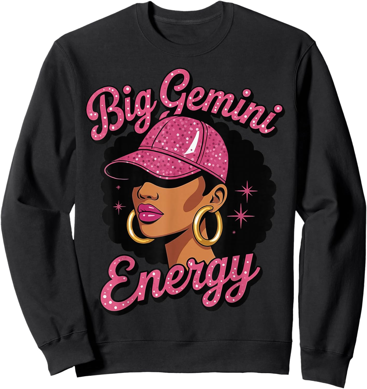 Big Gemini Energy Black Girl Sweatshirt - Sweatshirt | Black