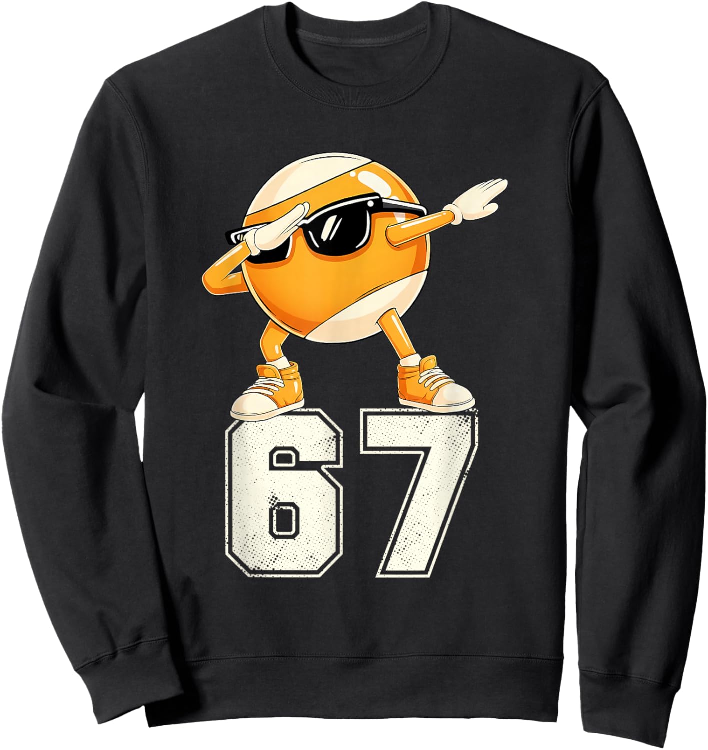 Six Seven Sunglasses Dabbing Pool Ball Billiards 67 Meme Boy Sweatshirt - Sweatshirt | Black