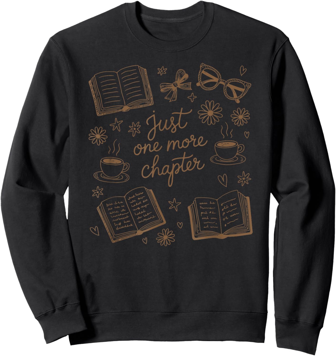 Just One More Chapter Book Lover Reading Men Women Matching Sweatshirt - Sweatshirt | Black