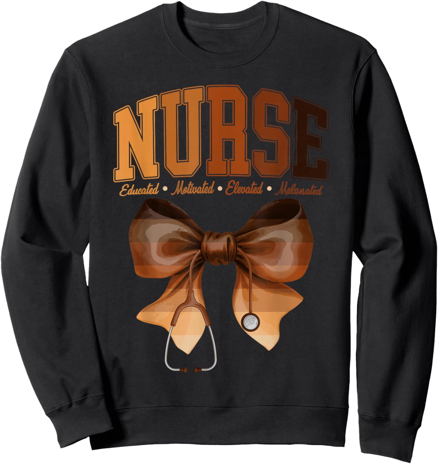 Black History Month Stethoscope Coquette Bow African Nurses Sweatshirt - Sweatshirt | Black