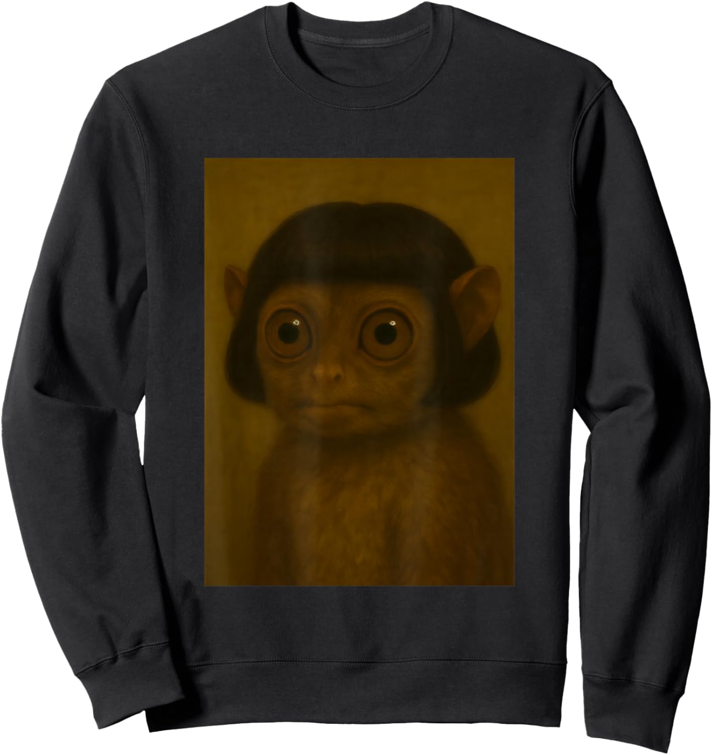 Funny Tarsier Bob Haircut Viral Meme Sweatshirt - Sweatshirt | Black