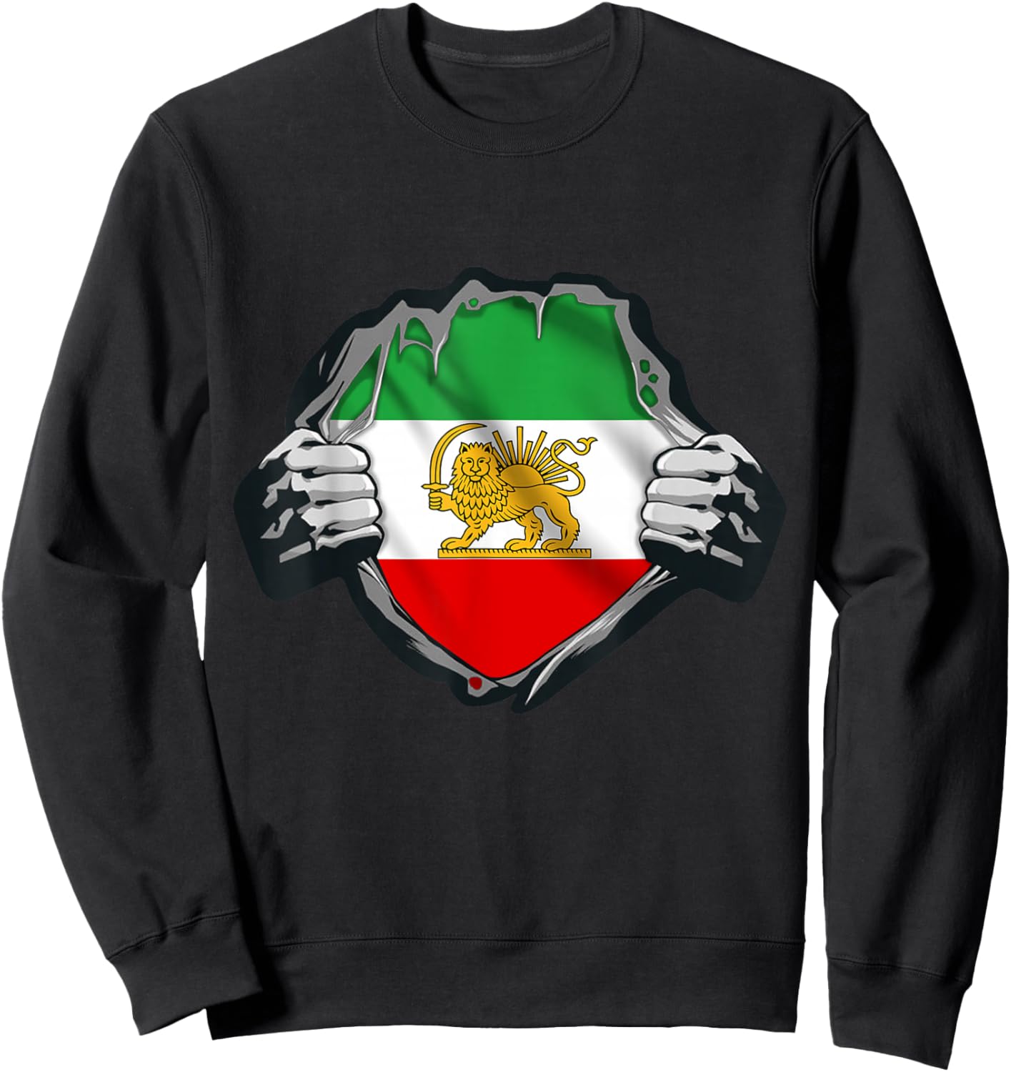 Iran Lion Sun Flag,Iran,Persian,Shir o Khorshid Sweatshirt - Sweatshirt | Black