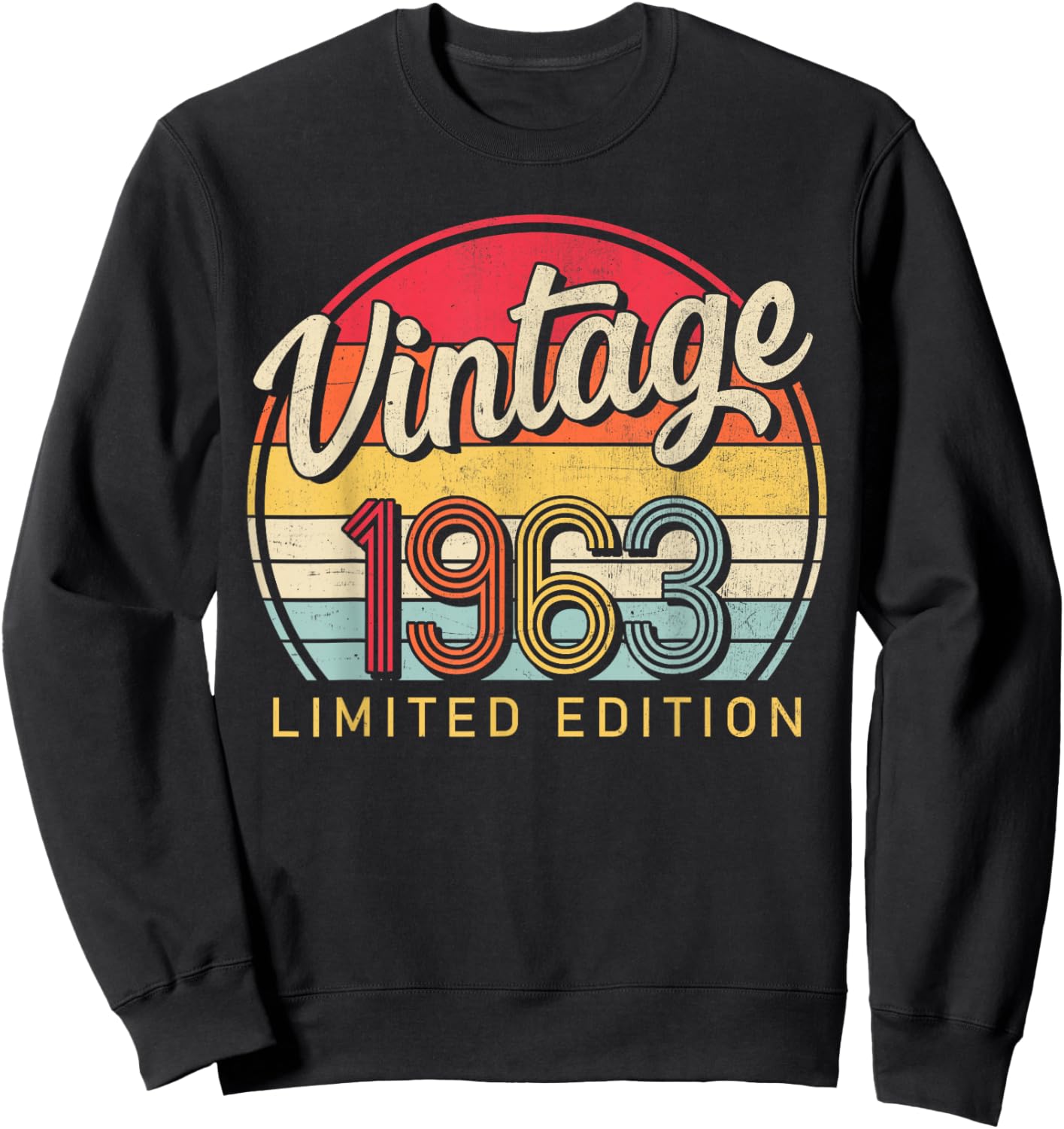 Limited Edition Retro Style 60's Born Vintage 1963 Birthday Sweatshirt - Sweatshirt | Black