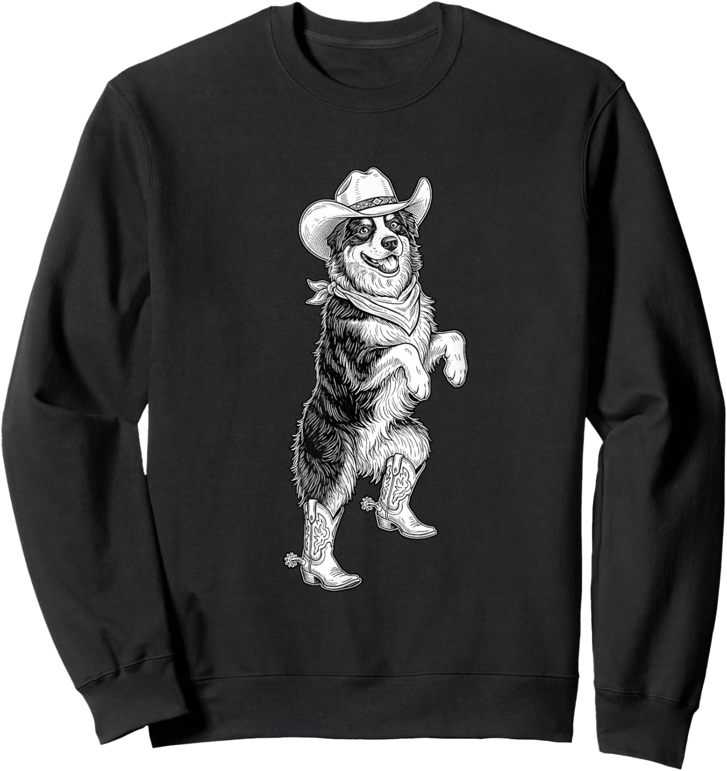 Howdy Australian Shepherd Cowboy Western Country Vintage Sweatshirt - Sweatshirt | Black