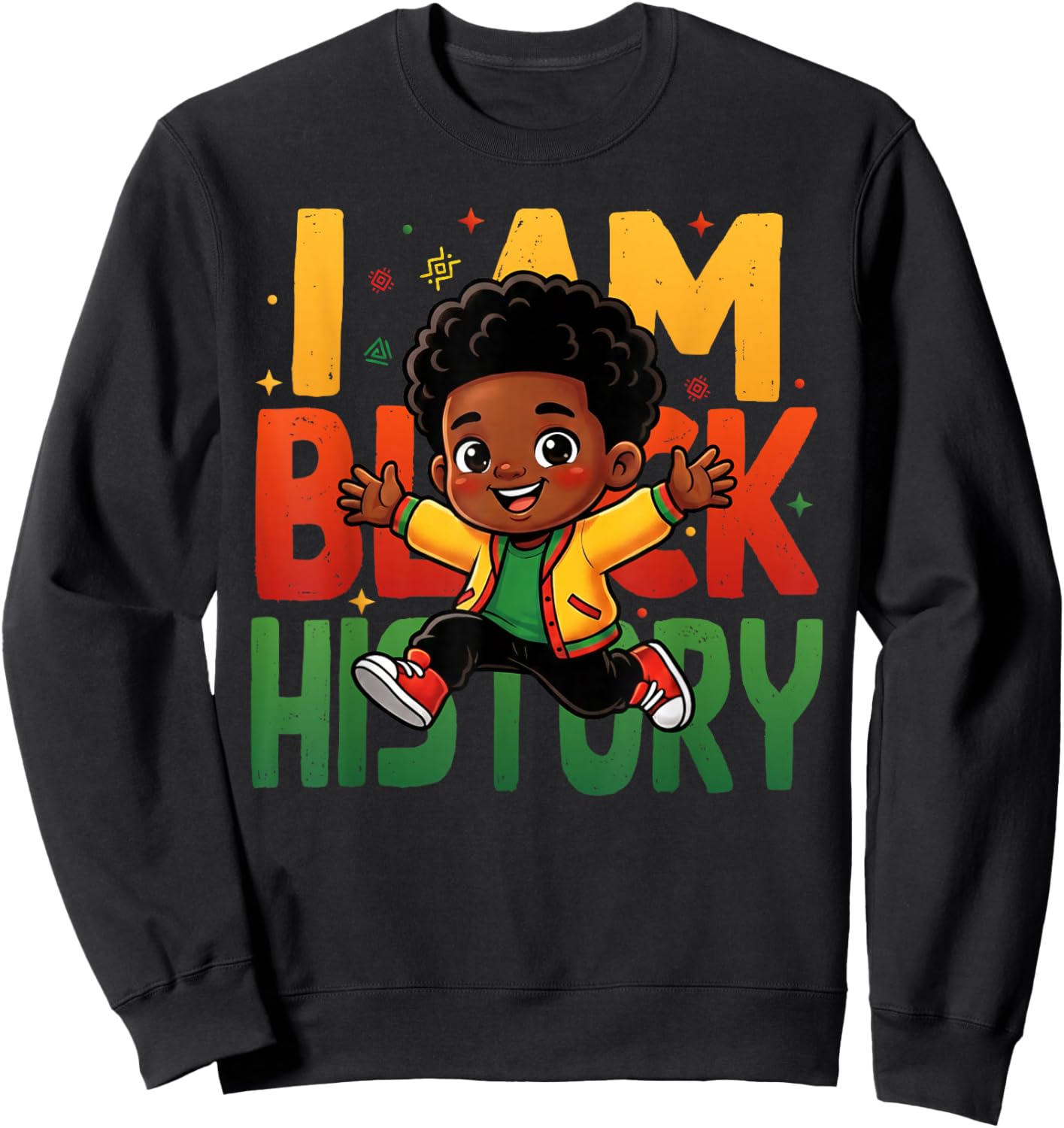 Bruh I Am Black History Month Black Child Magic Afro Kid Boy Sweatshirt - Sweatshirt | Black