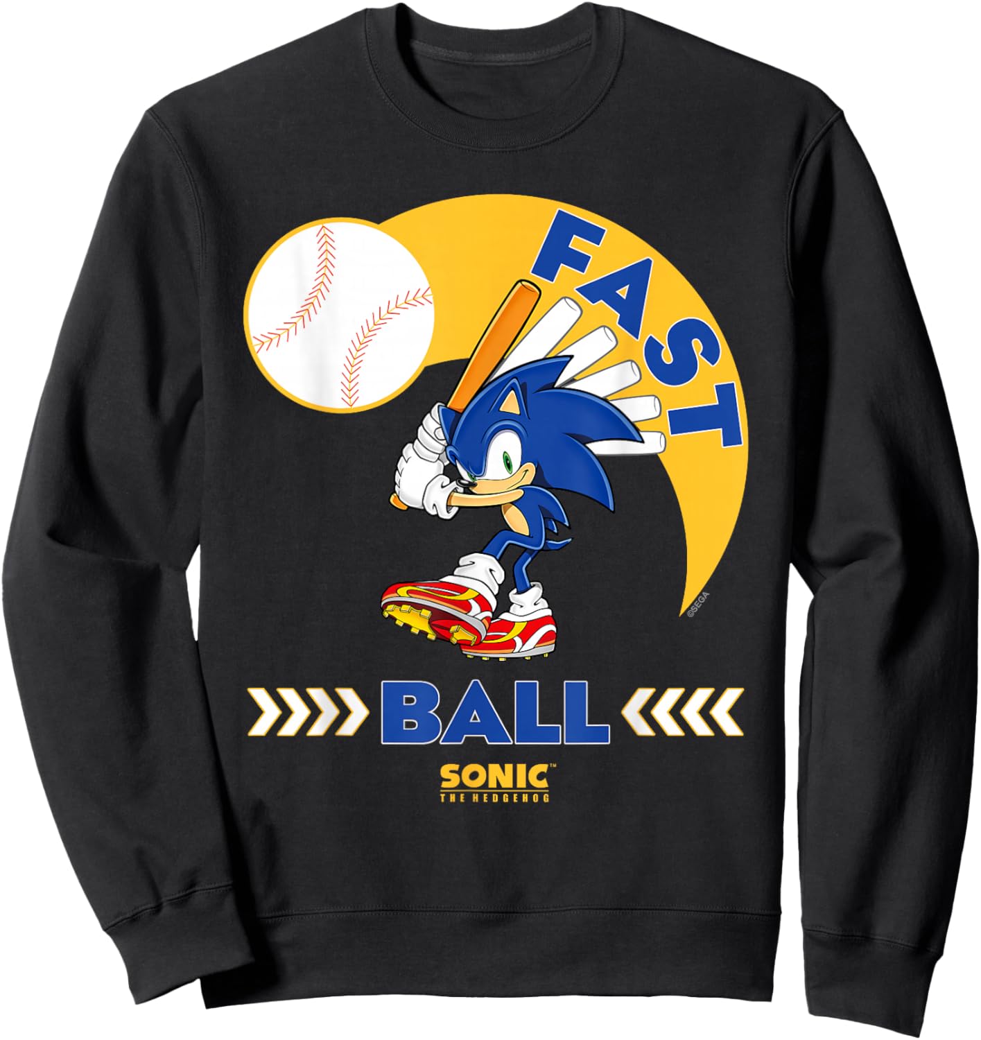 Sonic The Hedgehog - Sonic Fast Ball Sweatshirt - Sweatshirt | Black