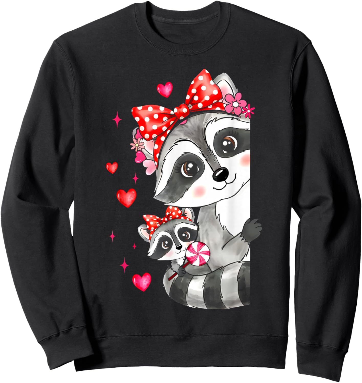 Raccoon Valentines Feral Trendy Sarcastic Humor Men Women Sweatshirt - Sweatshirt | Black