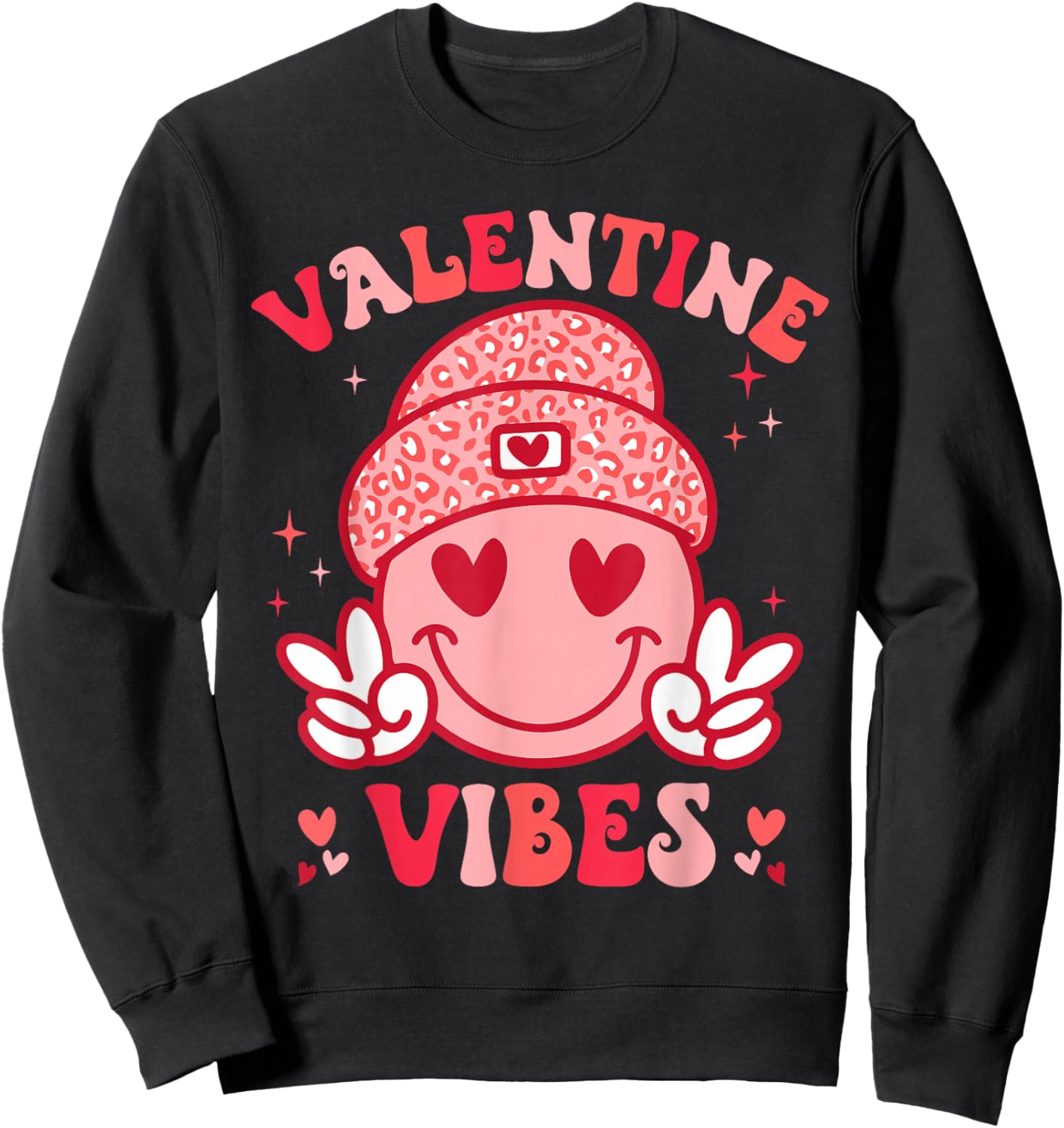 Valentines Vibes Valentines Day for Teens Boys Girls Kids Sweatshirt - Sweatshirt | Black