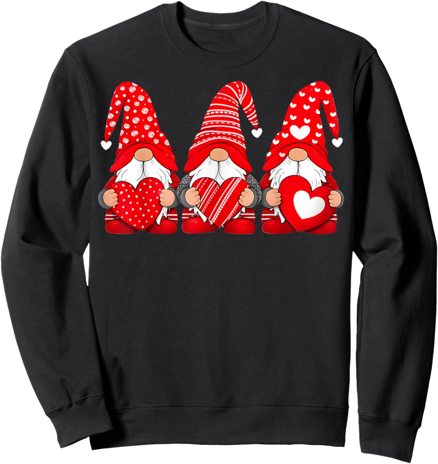 Happy Valentine's Day Boyfriend Girlfriend Gnome Couple Sweatshirt - Sweatshirt | Black