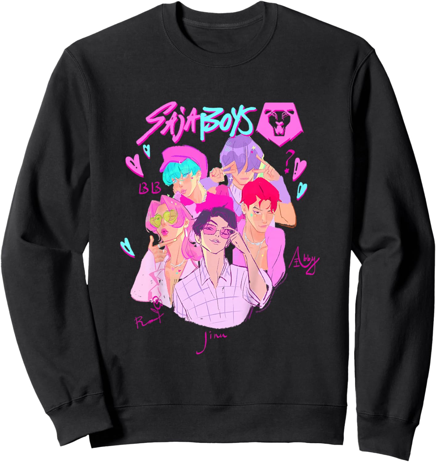 Kpop Demon Hunters Halloween Saja Boys Demon Group Portrait Sweatshirt - Sweatshirt | Black