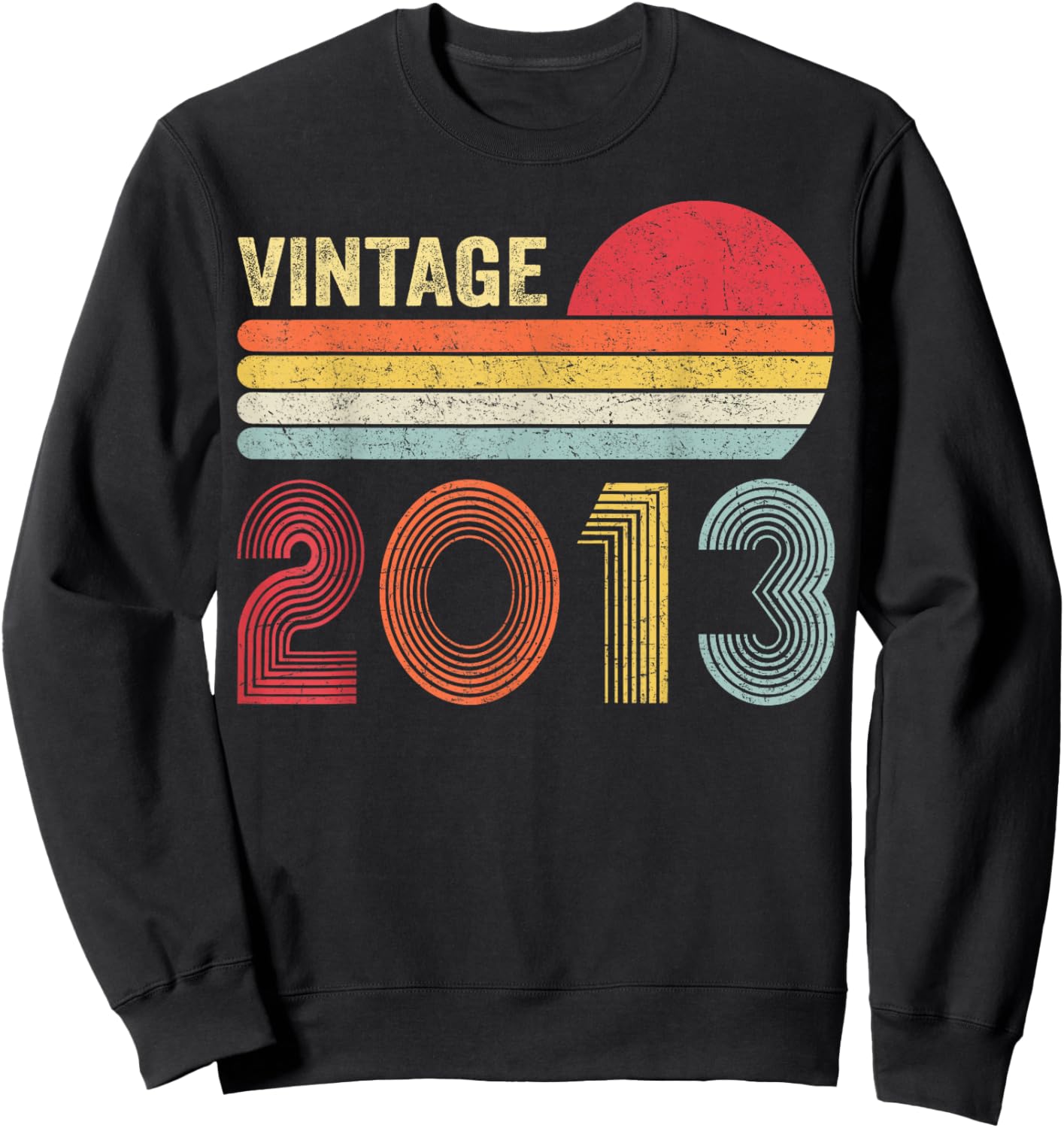 13 Year Old Gifts Vintage 2013 13th Birthday Boys Girls Sweatshirt - Sweatshirt | Black