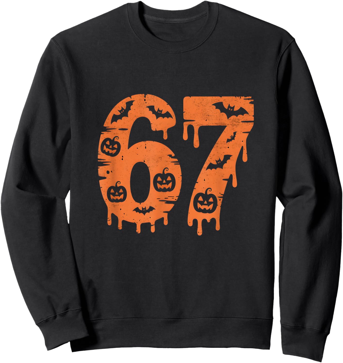 67 Six Seven Meme Funny Halloween Sweatshirt - Sweatshirt | Black