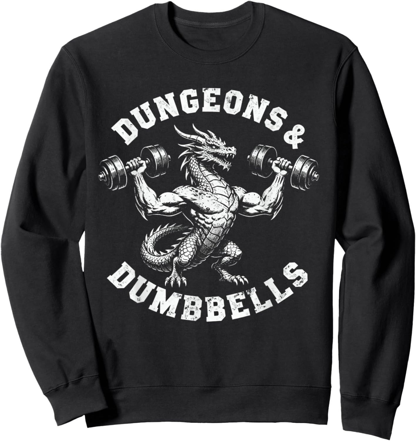 Dungeons and Dumbbells Gym Workout Fantasy Sweatshirt - Sweatshirt | Black