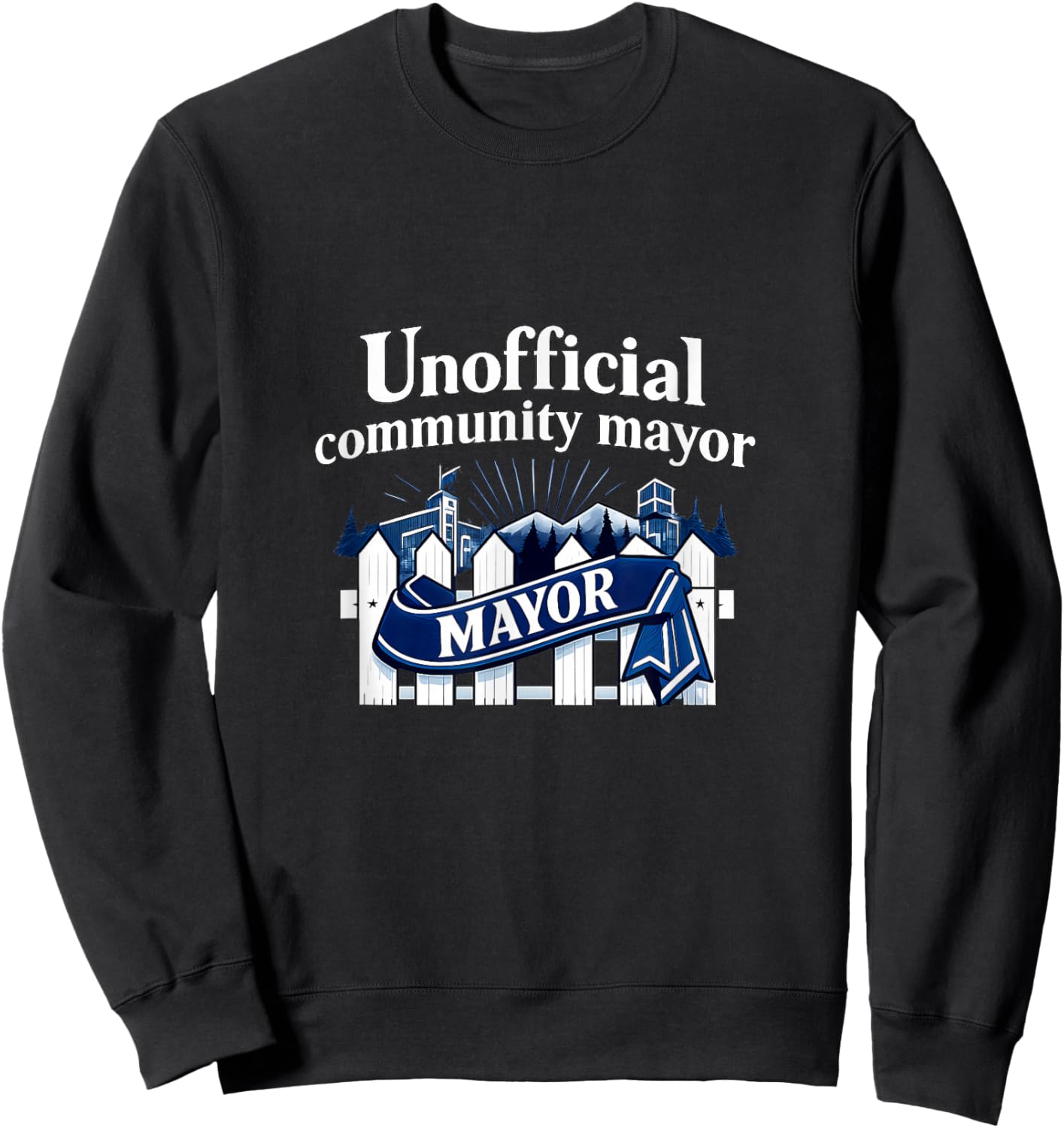 Unofficial Community Mayor Local Pride Badge Graphic Sweatshirt - Sweatshirt | Black
