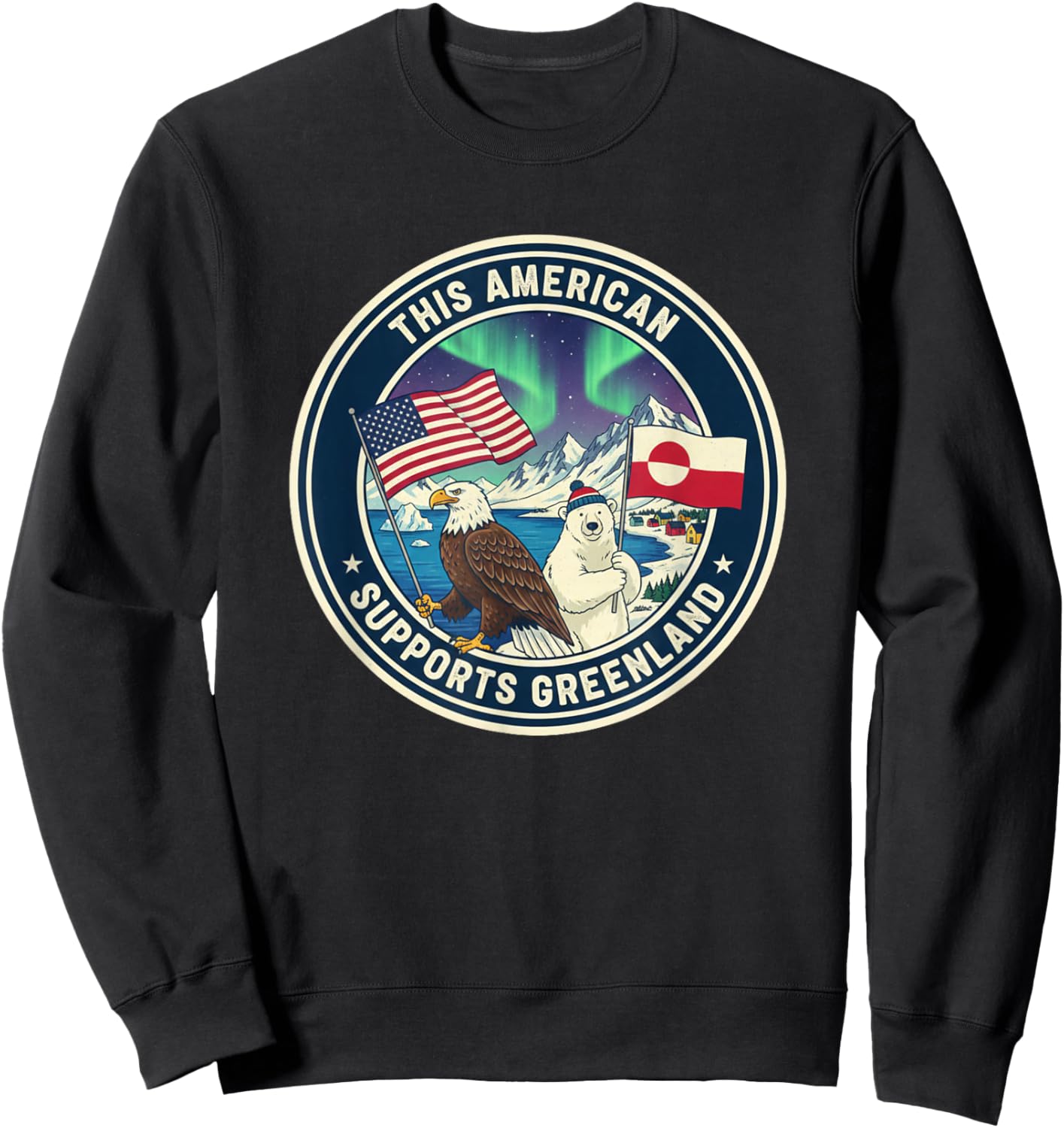 This American Supports Greenland Sweatshirt - Sweatshirt | Black