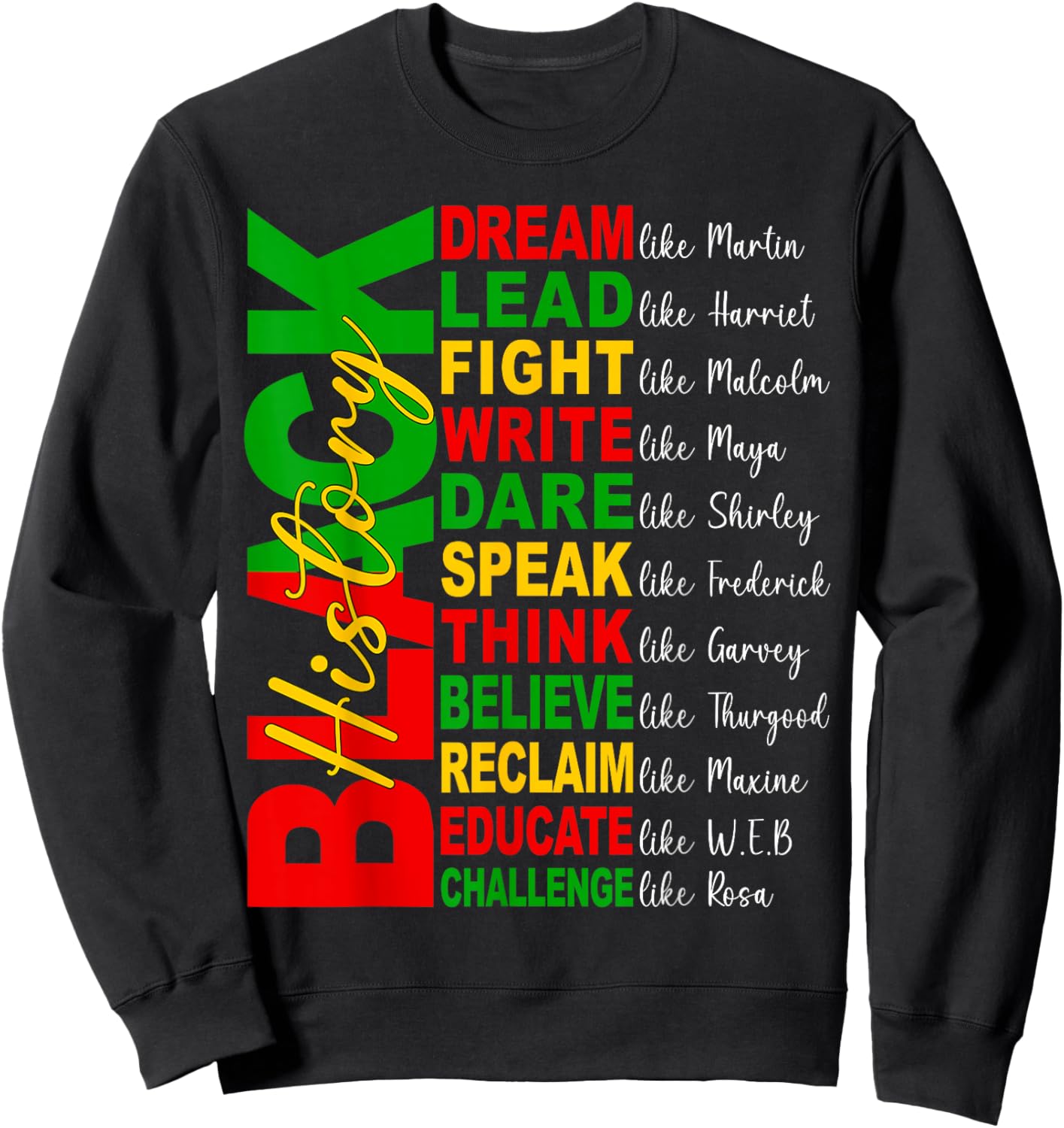 Black History Month Dream Lead Write Dare Men Women Kid Sweatshirt - Sweatshirt | Black