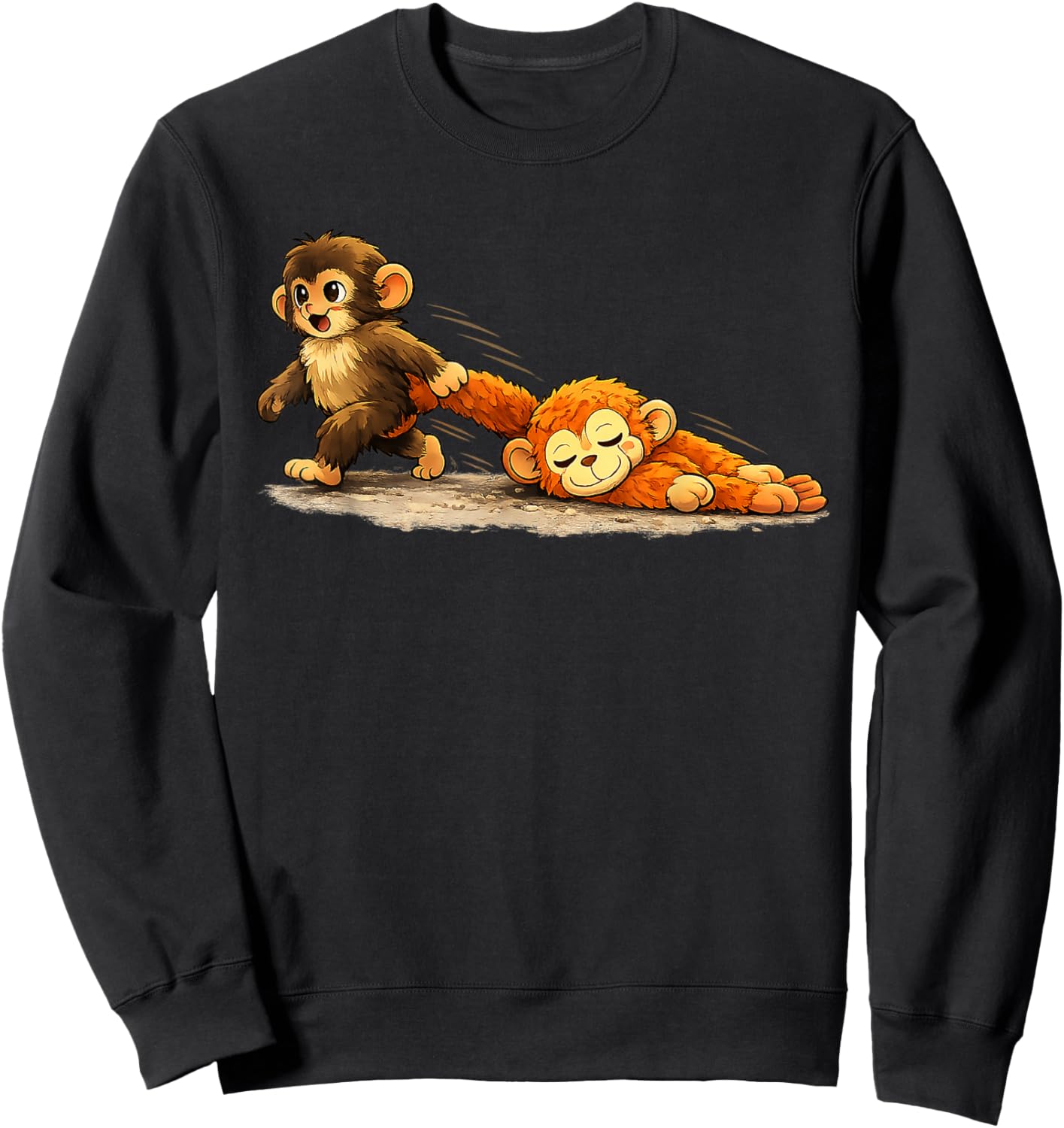 Monkey Punch Baby Graphic Little Punch Big Love Sweatshirt - Sweatshirt | Black