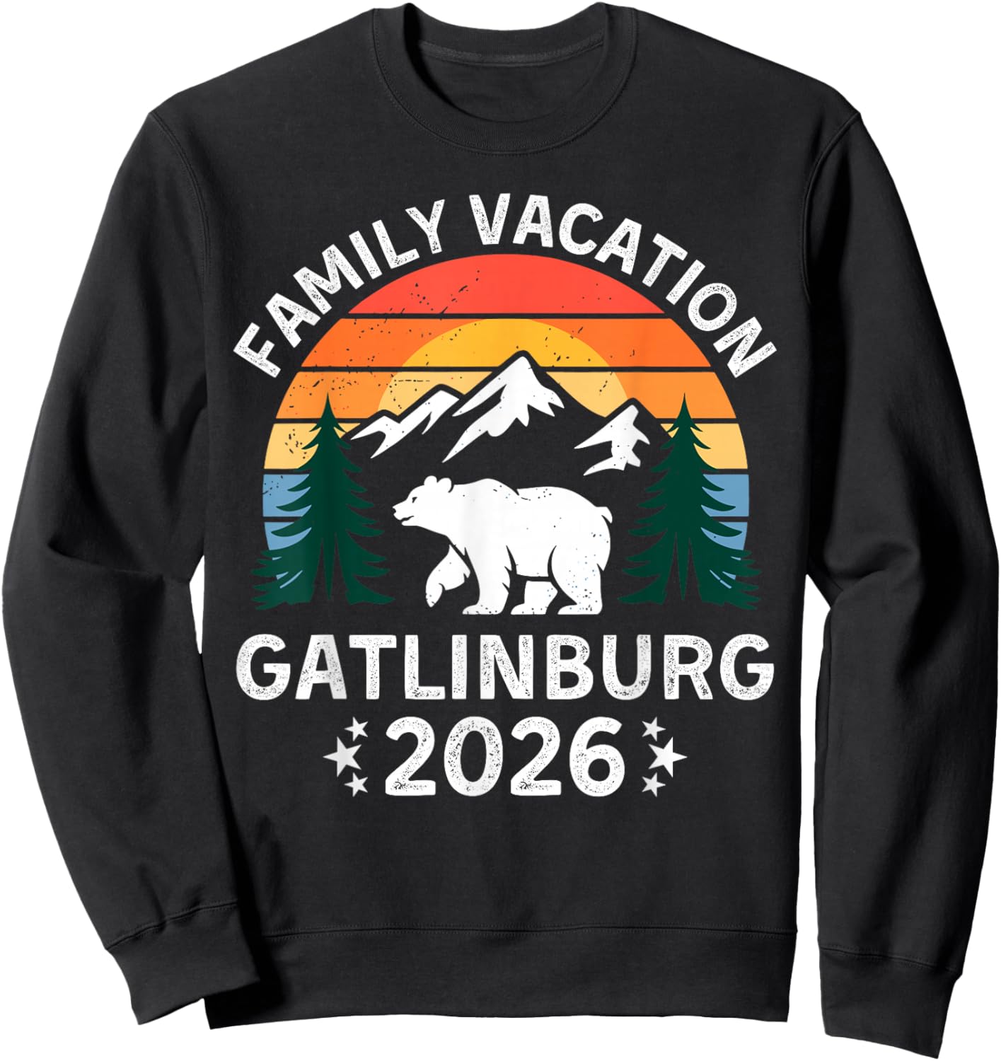 Gatlinburg Family Vacation 2026 Tennessee Trip Matching Sweatshirt - Sweatshirt | Black