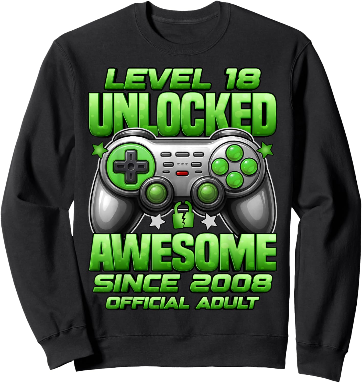 Official Adult Level 18 Unlocked Boys 18th Birthday Boy Sweatshirt - Sweatshirt | Black