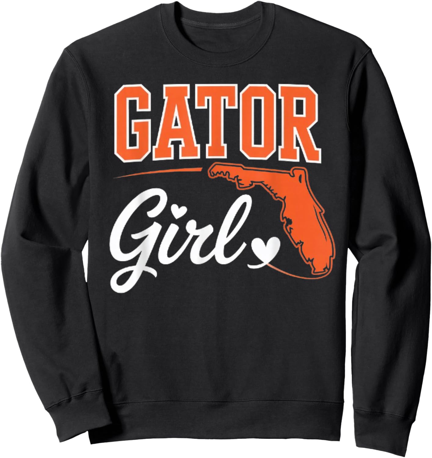 Gator Girl Florida Heart Map Shape Souvenir Gift Sweatshirt - Sweatshirt | Black