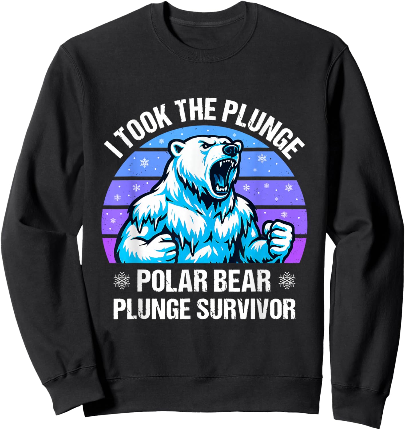 Polar Bear Plunge Survivor Winter Adventurers Ice Bear Sweatshirt - Sweatshirt | Black