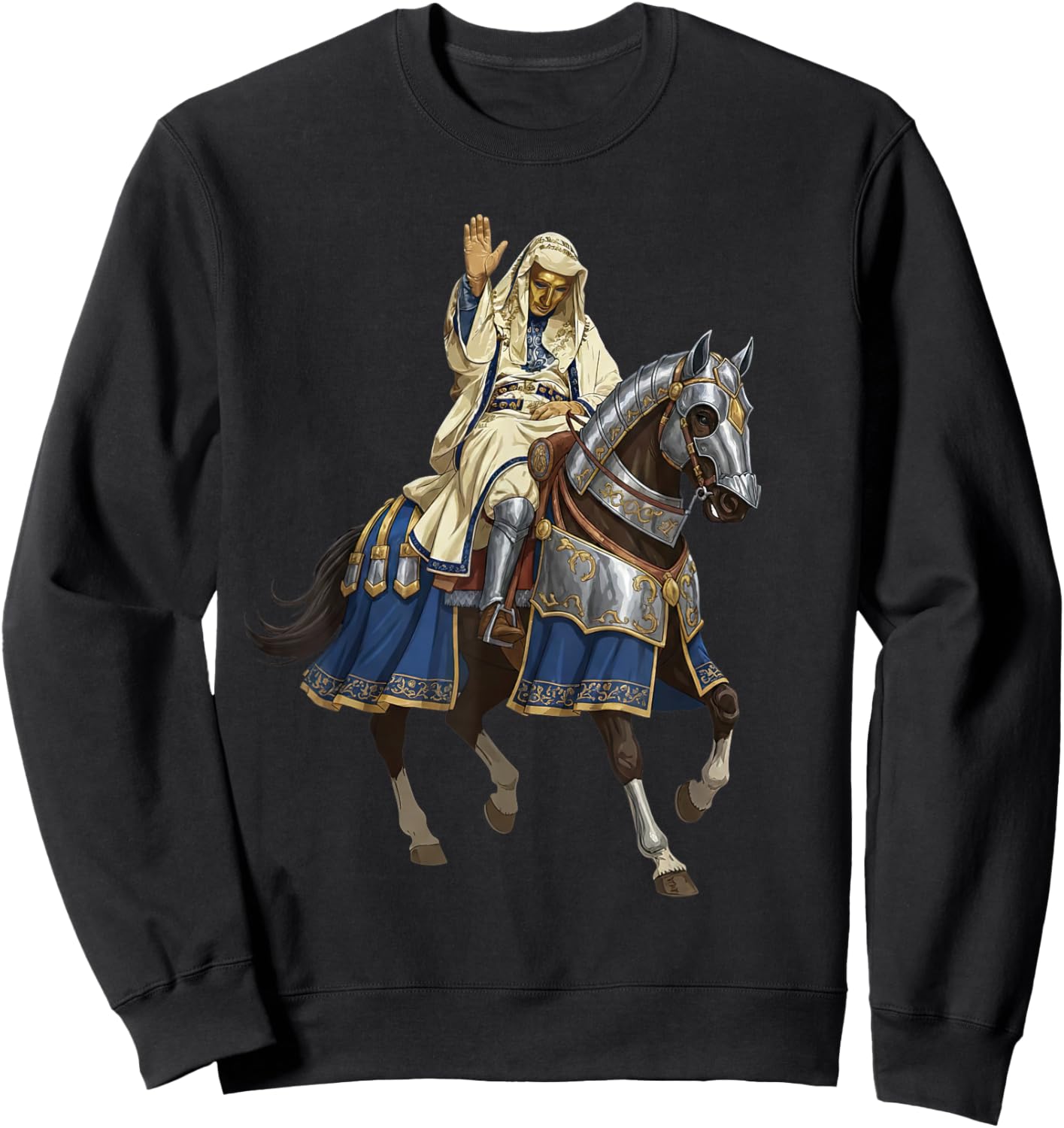 Silver Mask King Baldwin IV Golden Mask Medieval Art Sweatshirt - Sweatshirt | Black