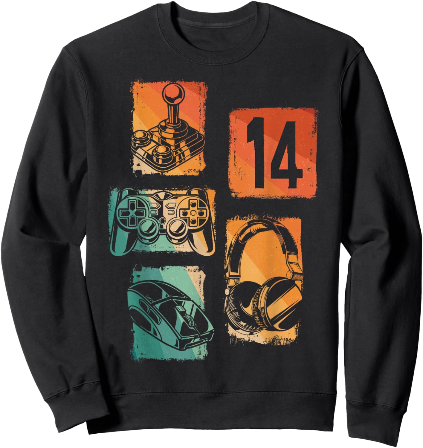 Level 14 Unlocked Gamer 14th Birthday Gaming Boys Girls Sweatshirt - Sweatshirt | Black