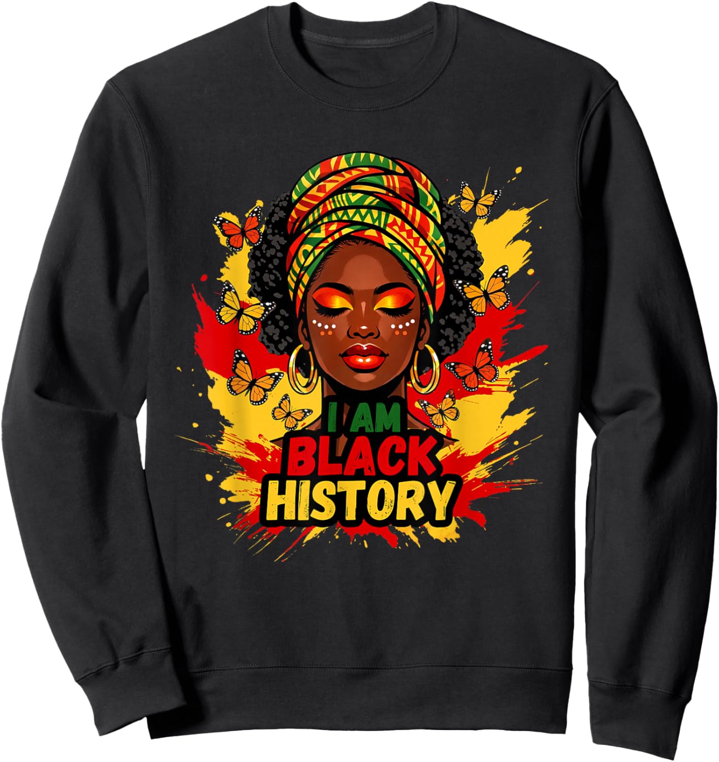 I-Am Black History Month Melanin African American Afro Women Sweatshirt - Sweatshirt | Black