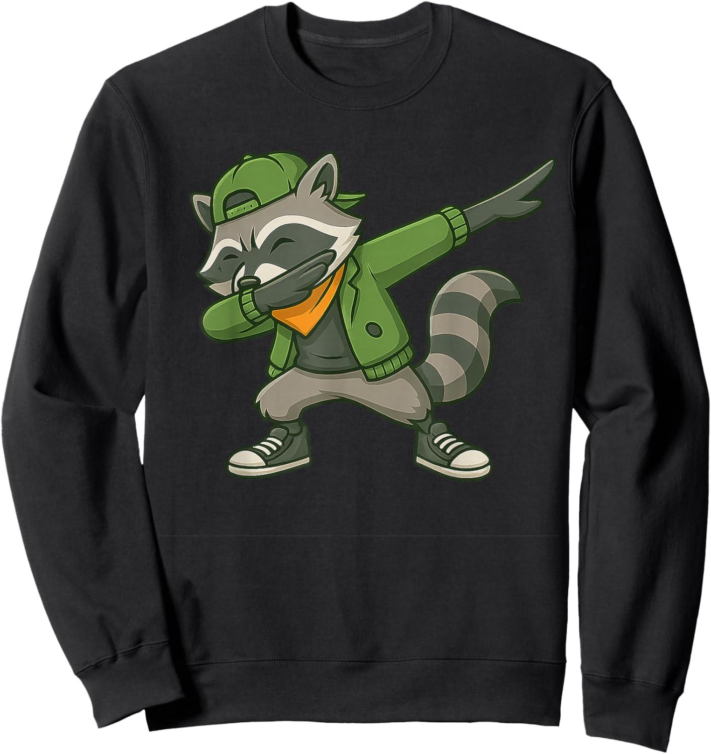 Raccoon Dab Streetwear Classic Funny Gifts Women Kid Sweatshirt - Sweatshirt | Black