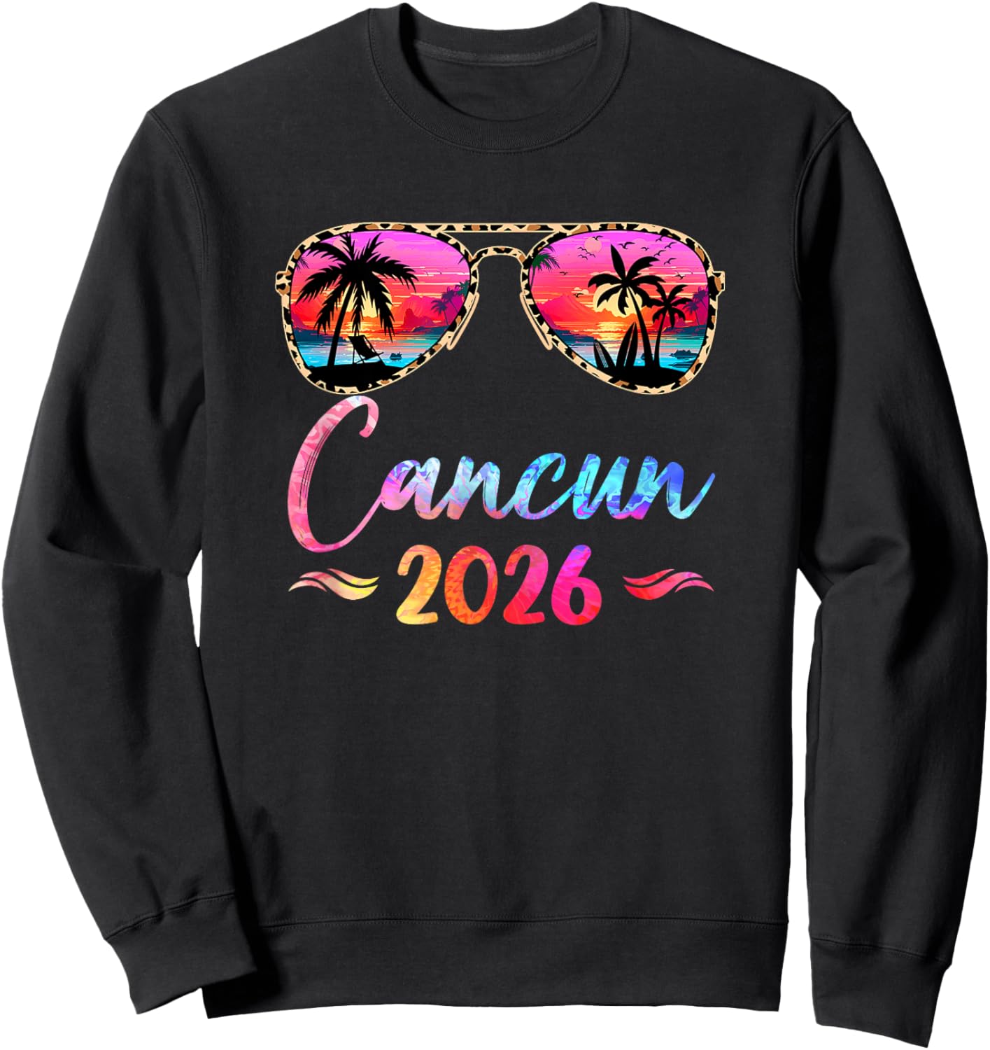 Cancun Vacation 2026 Matching Group Family Summer Trip Sweatshirt - Sweatshirt | Black