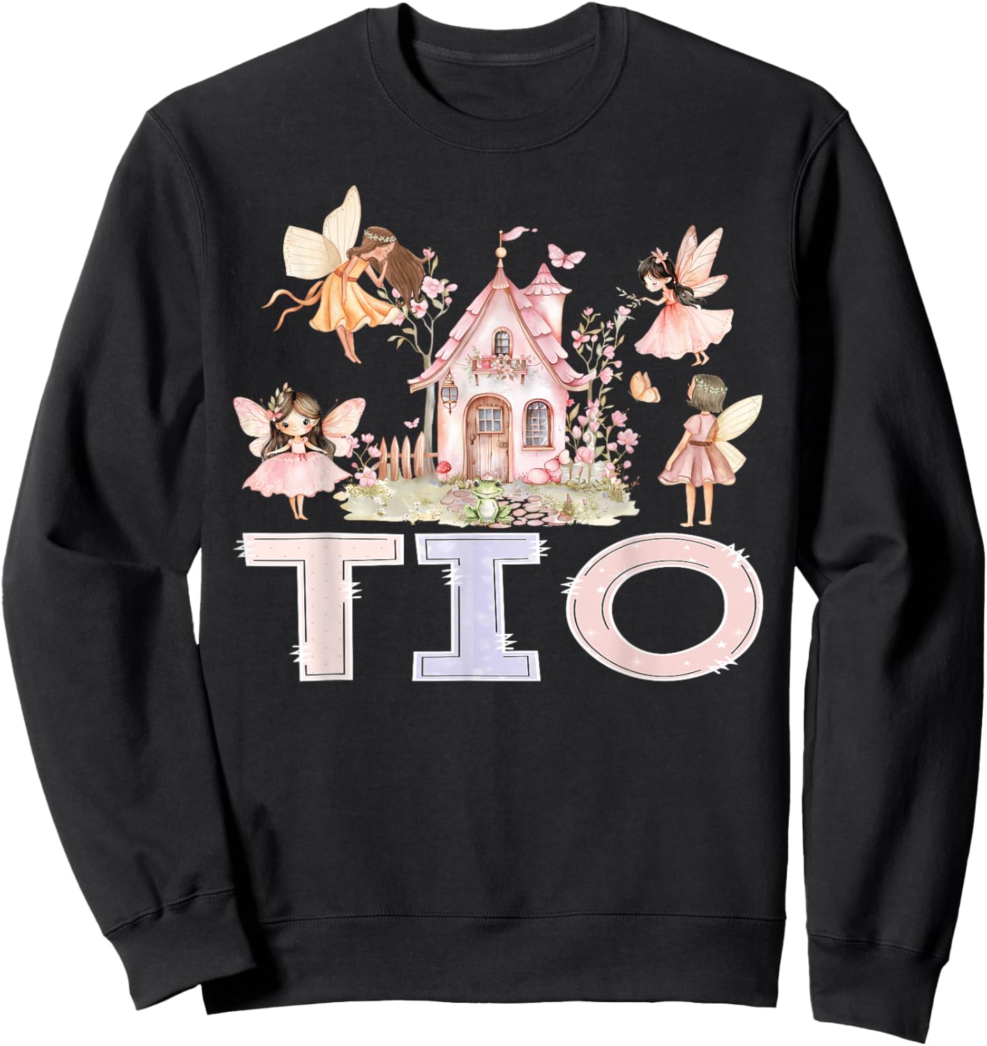 Fairy TIO Magical Floral Birthday Girl Fairytale Matching Sweatshirt - Sweatshirt | Black