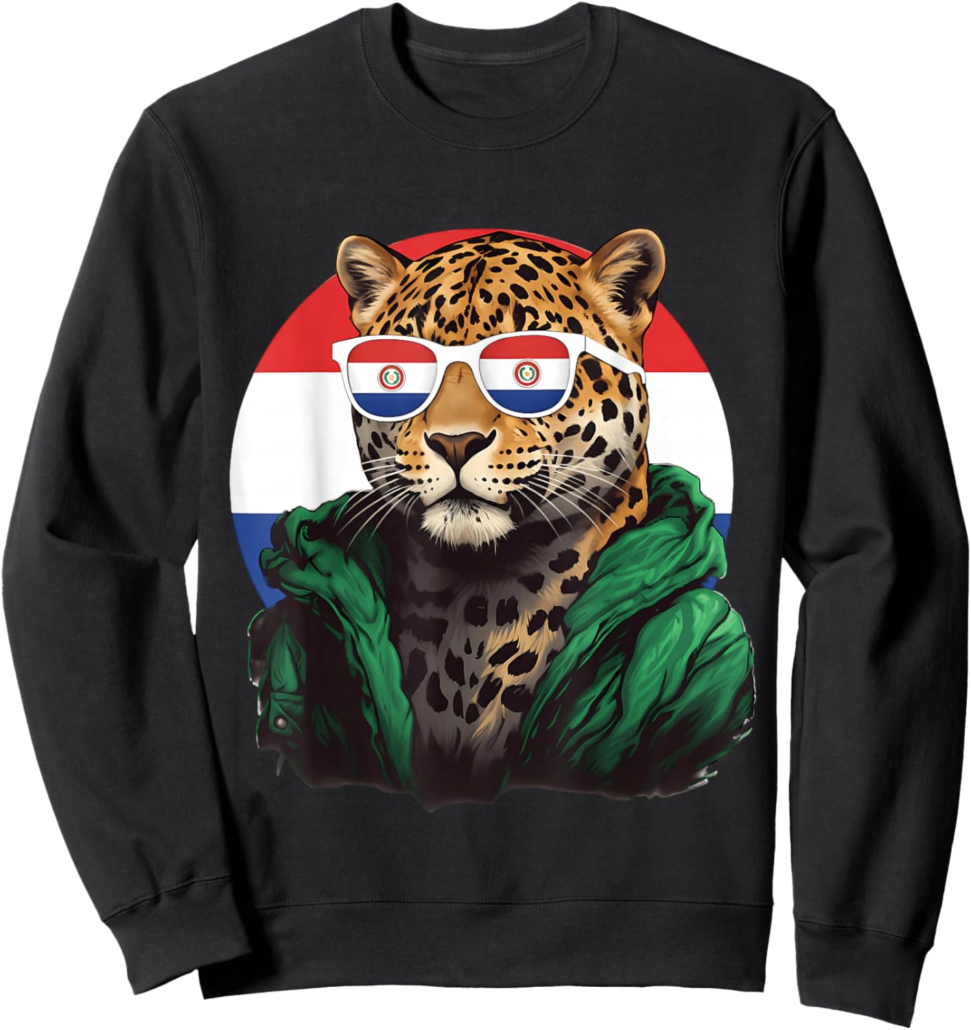 Paraguay Flag Leopard Paraguayan Roots Sweatshirt - Sweatshirt | Black