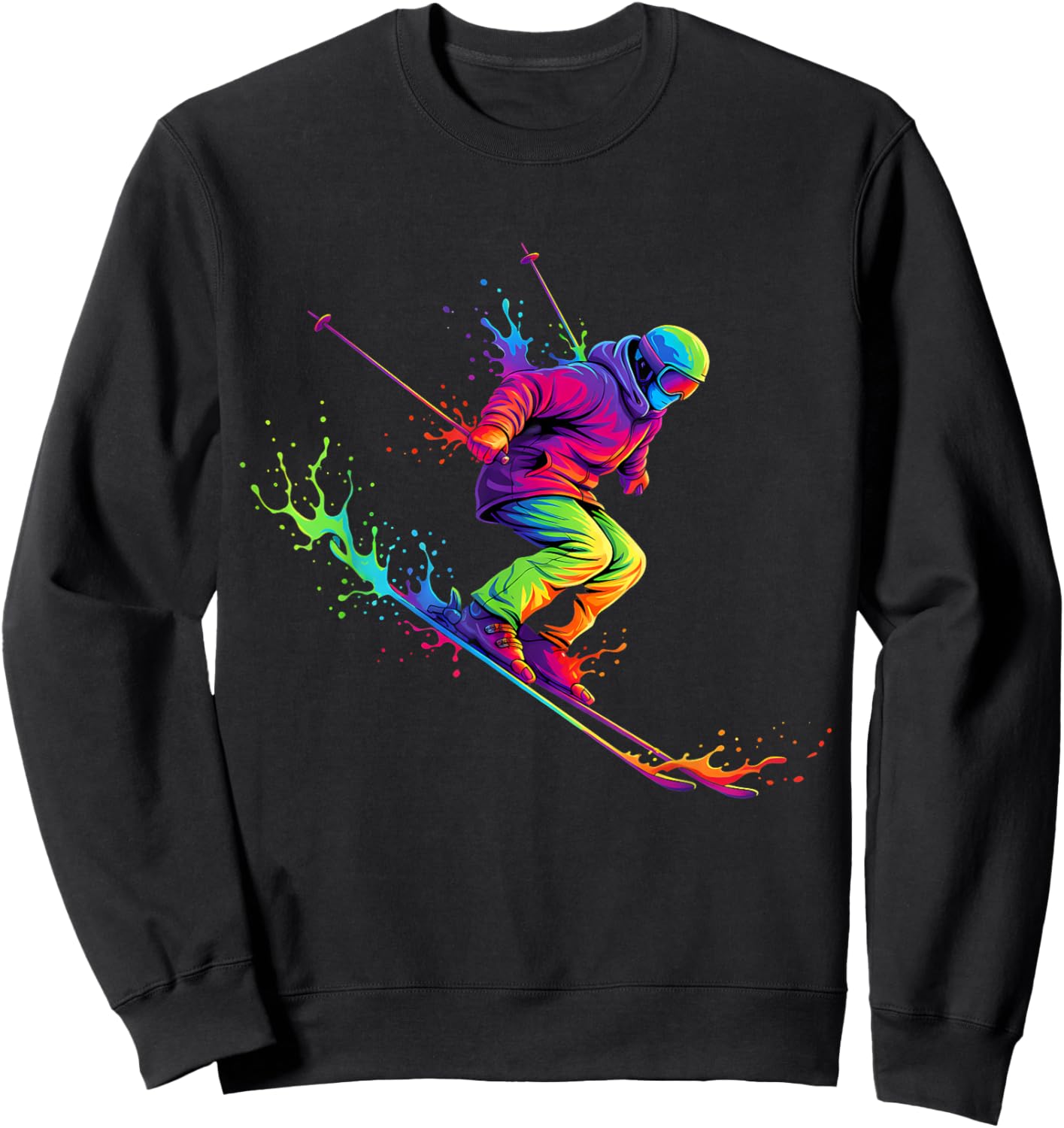 Ski Winter Sport Skiing Skier Sweatshirt - Sweatshirt | Black