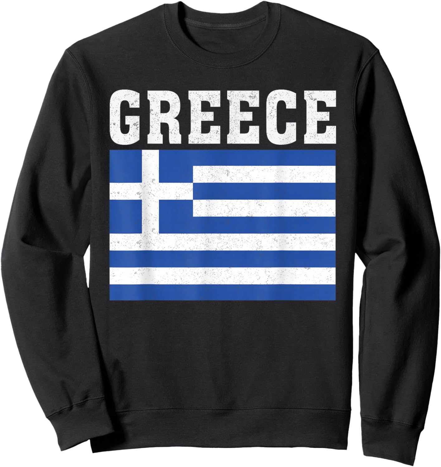 Greece Flag Patriotic National Roots Souvenir Sweatshirt - Sweatshirt | Black