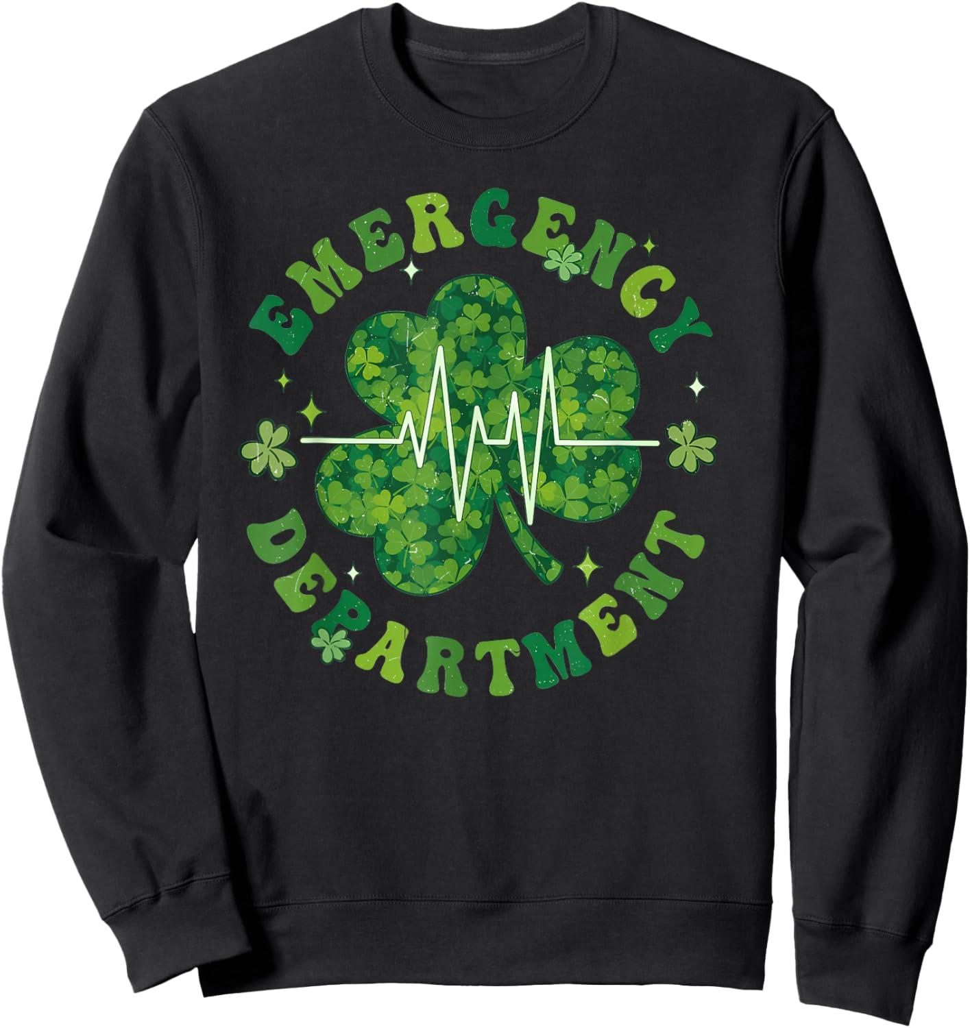 Emergency Department Nurse St Patrick's Day Nursing School Sweatshirt - Sweatshirt | Black