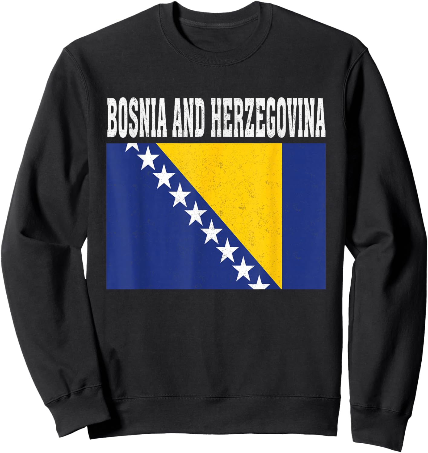 Bosnia and Herzegovina Flag Patriotic National Souvenir Sweatshirt - Sweatshirt | Black