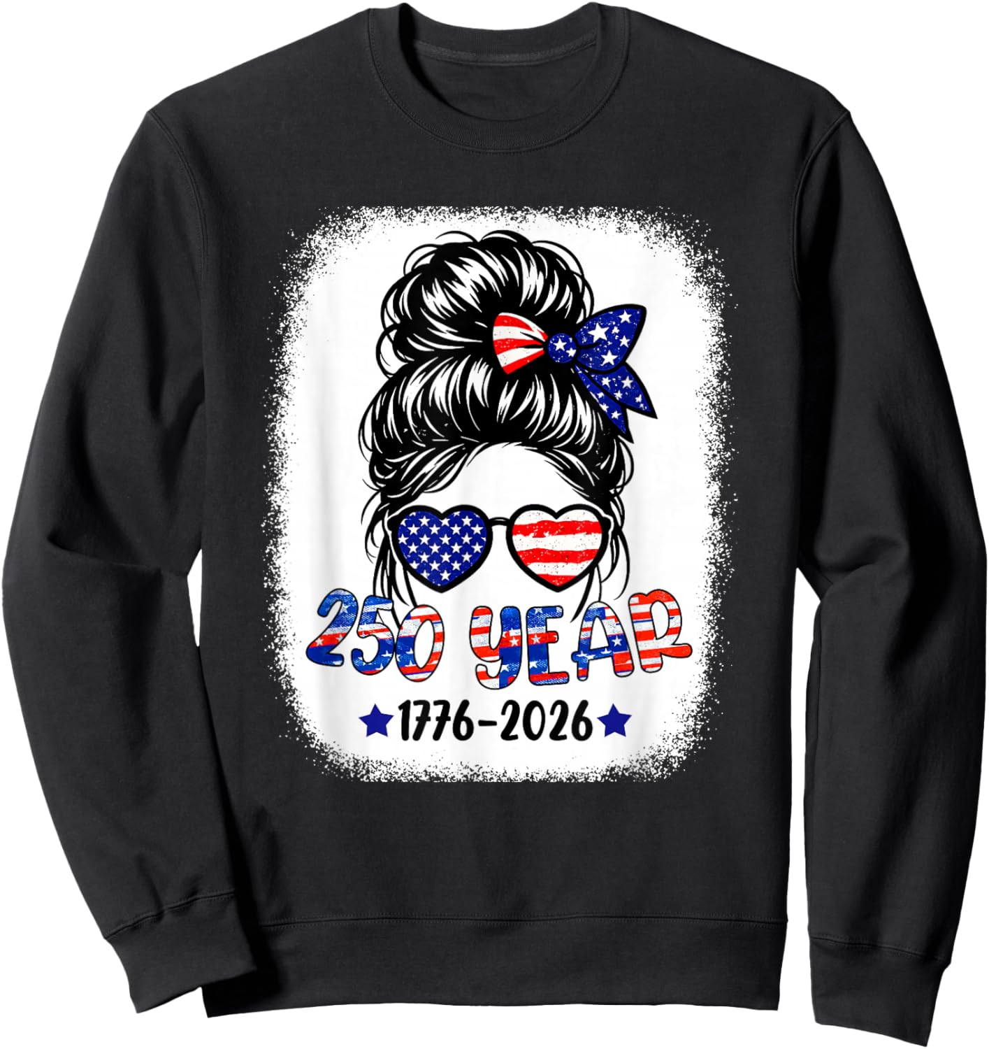250 Years American 1776 2026 250th 4th July Women Kids Girl Sweatshirt - Sweatshirt | Black