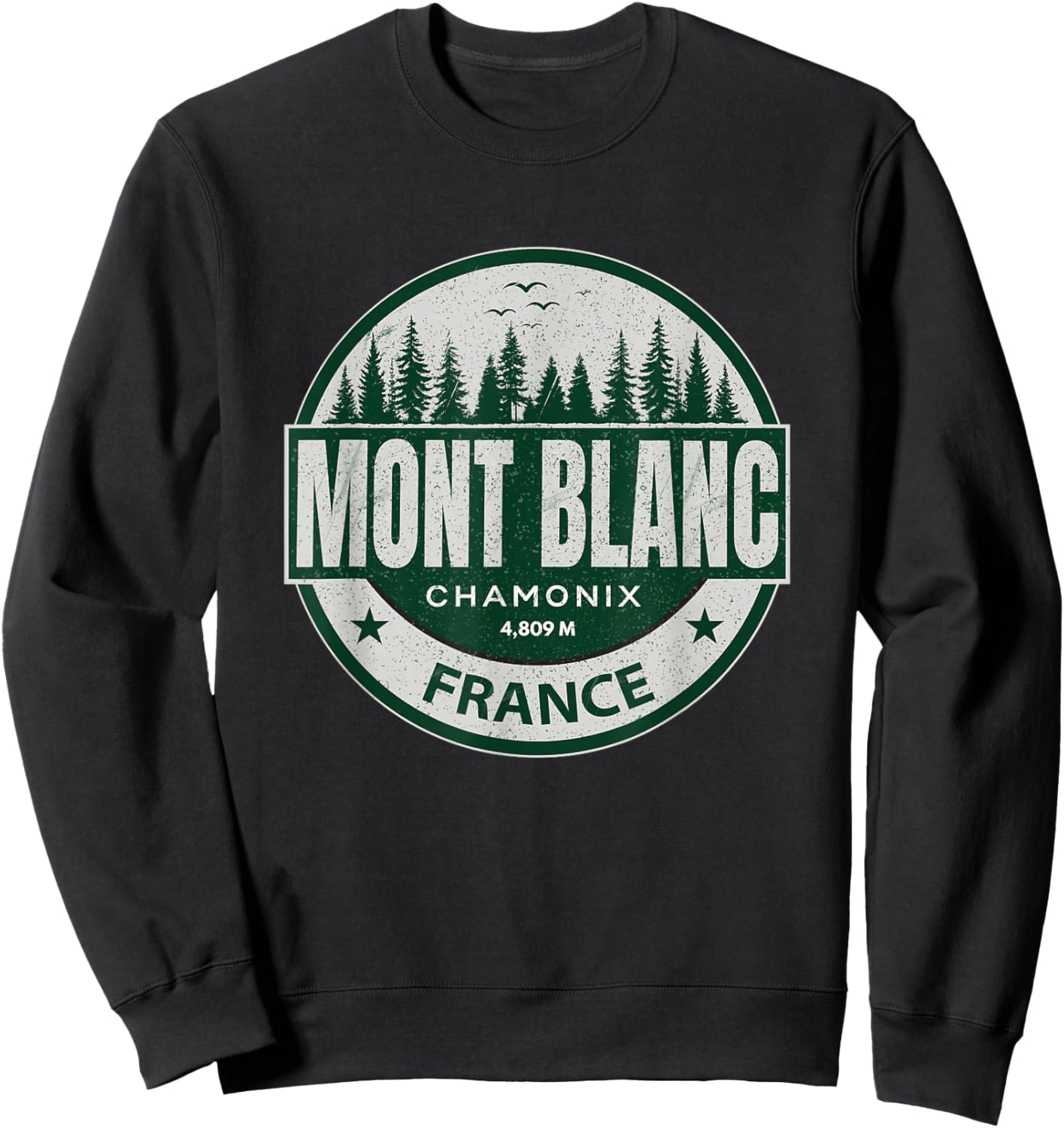 Chamonix Mont Blanc Resort Area Highest Summit in The Alps Sweatshirt - Sweatshirt | Black