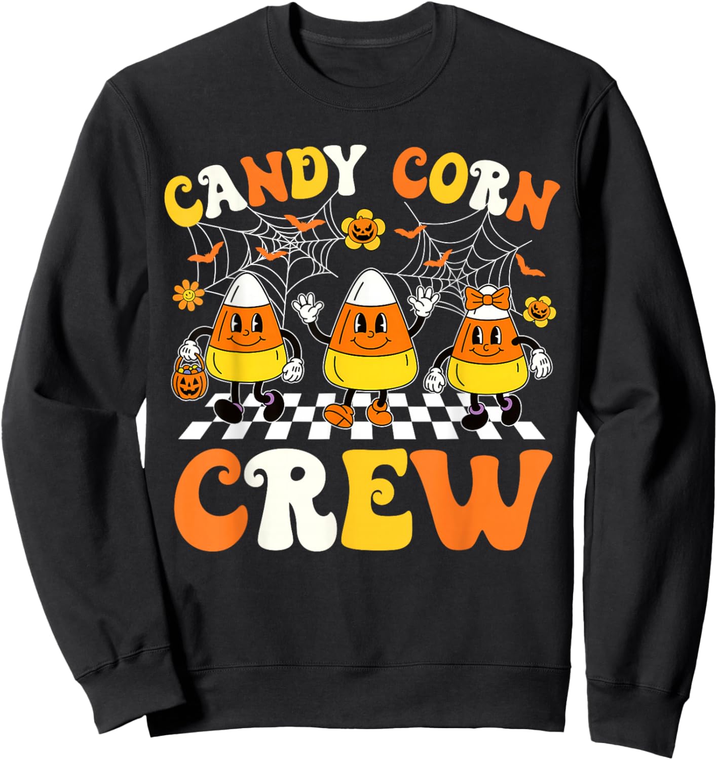 Candy Corn Crew Team Squad Matching Halloween Costume Sweatshirt - Sweatshirt | Black