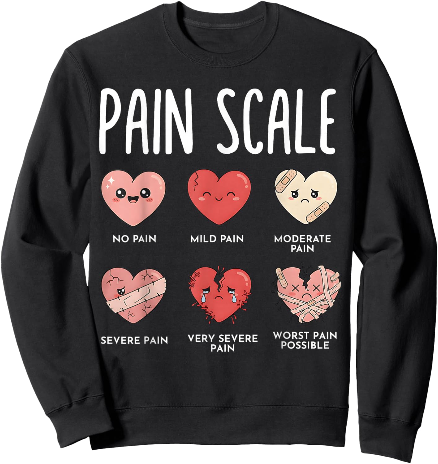 Valentines Day Nurse RN Valentine Nurse Pain Scale RN Nurse Sweatshirt - Sweatshirt | Black
