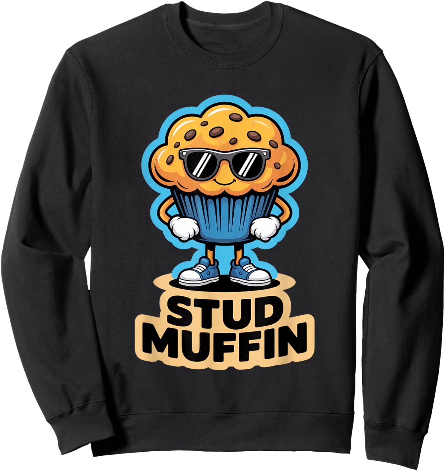 Stud Muffin Funny Kawaii Muffin Sweatshirt - Sweatshirt | Black
