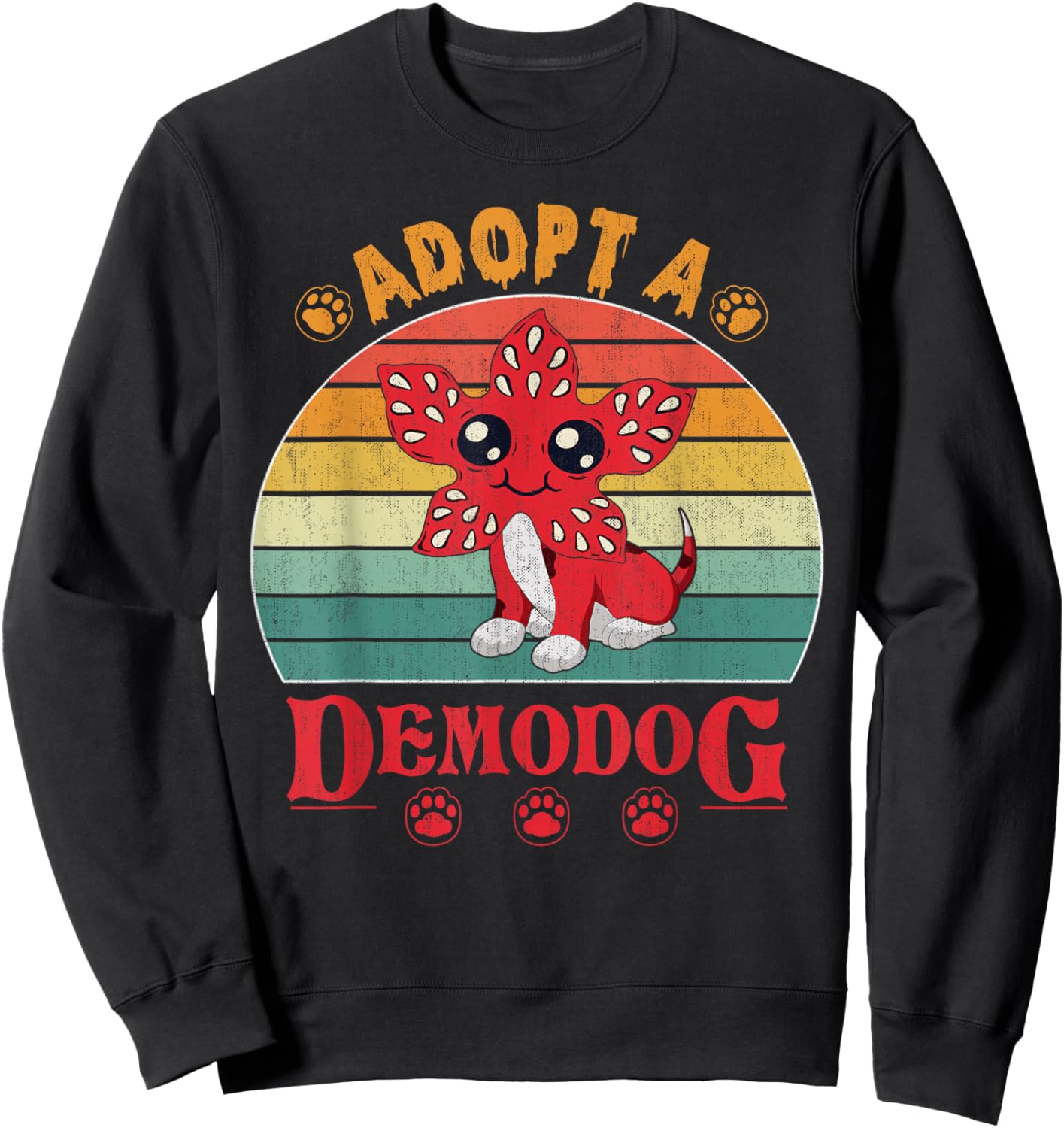 Adopt a demodog Funny Dog Lovers Women Kids Sweatshirt - Sweatshirt | Black