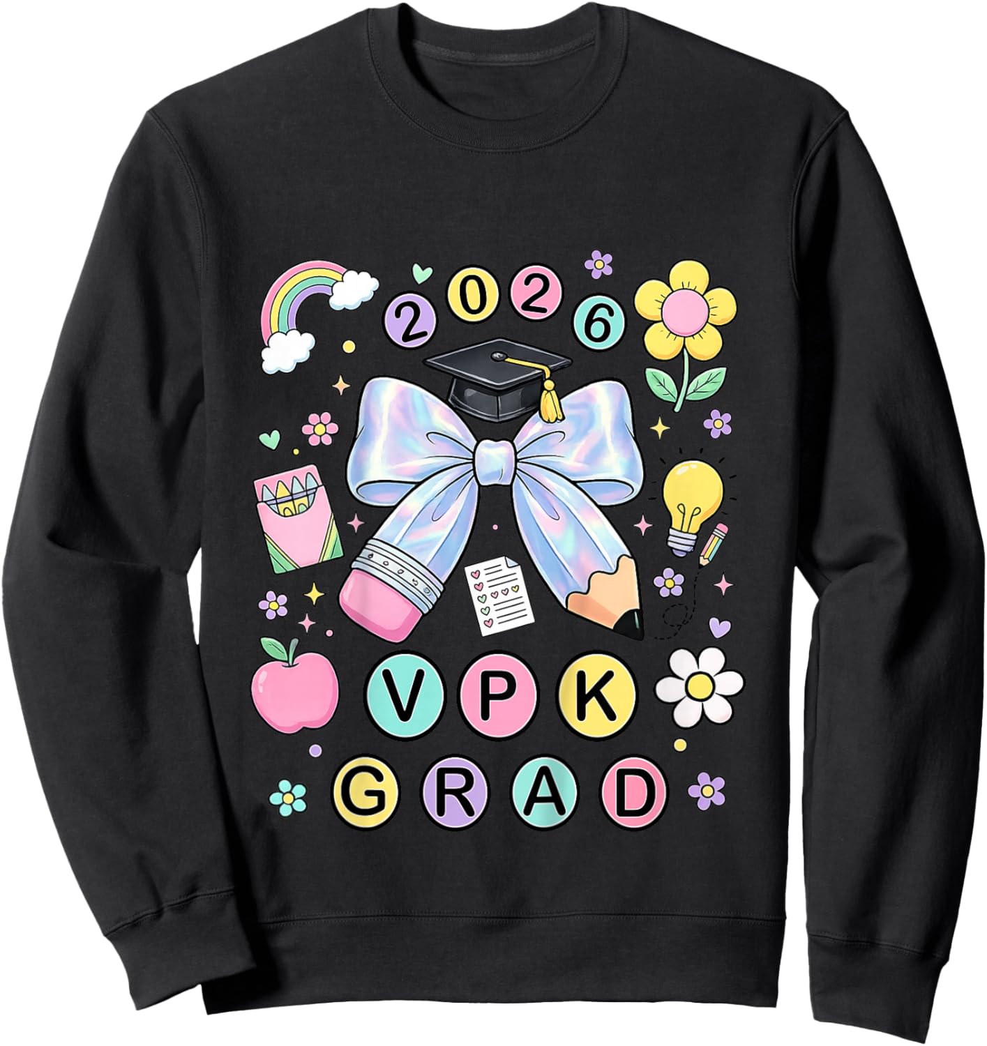 VPK Graduation 2026 Pencil Bow VPK Grad Sweatshirt - Sweatshirt | Black