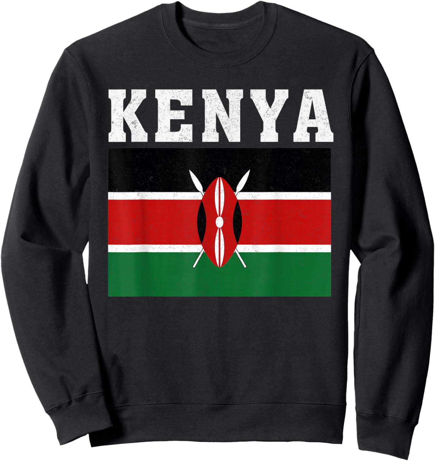 Kenya Flag Patriotic National Roots Souvenir Sweatshirt - Sweatshirt | Black