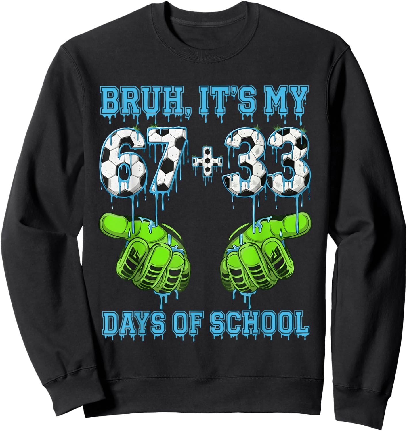 Bruh It's My 67 33 Days of School Boys 100th Day of School Sweatshirt - Sweatshirt | Black