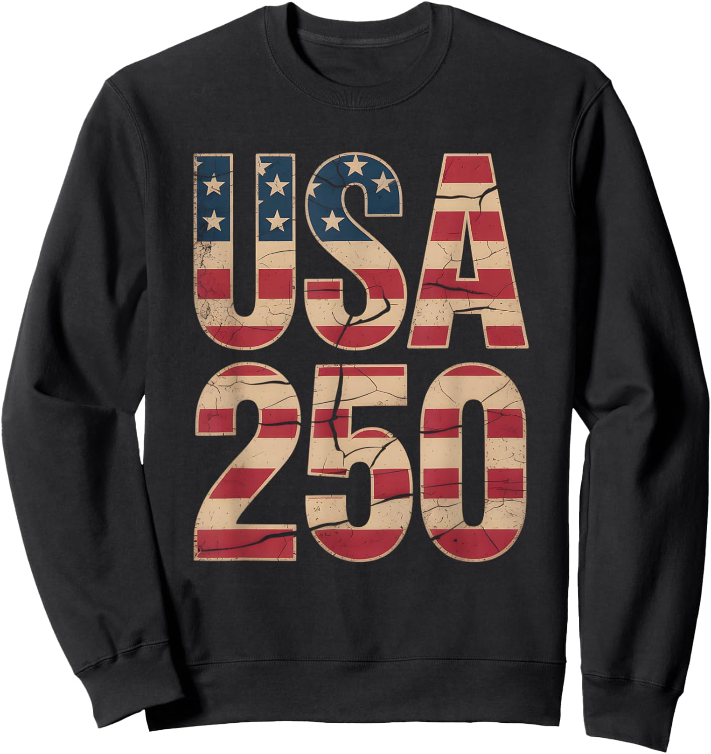 250 Years of Freedom | American 1776–2026 Patriotic Sweatshirt - Sweatshirt | Black