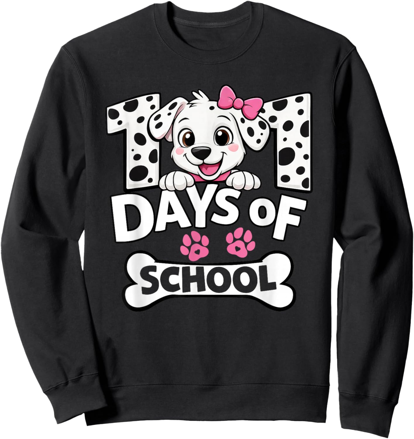 Funny 101 Days of School Dog for Girls Kids 100 Day Smarter Sweatshirt - Sweatshirt | Black